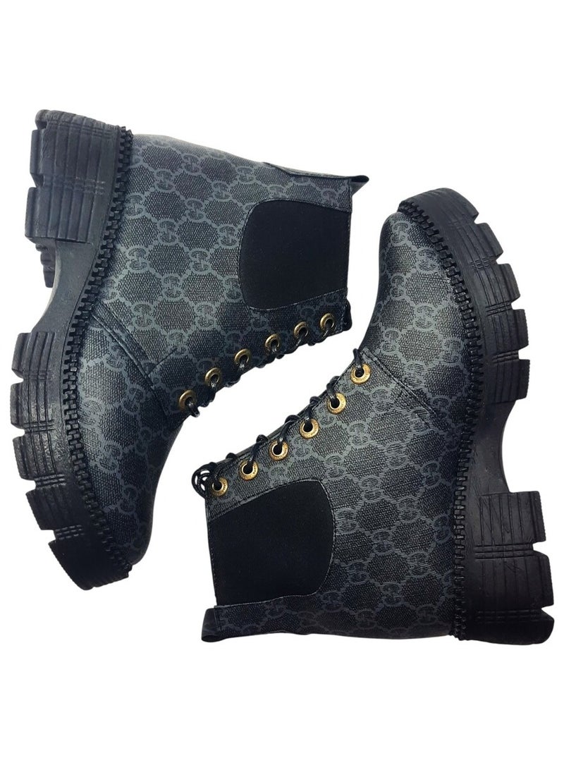Women's safety ankle boots – leather with laces – comfortable rubber sole - Image 2